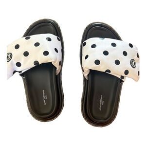 Louis Vuitton Black and White Polka Dot Sandals
